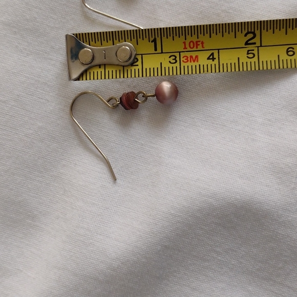 Purple cats eye hook earrings - Picture 3 of 4